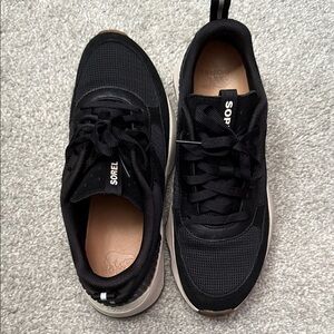 Sorel Kinetic Black Mesh and White Sole Women's Sneakers